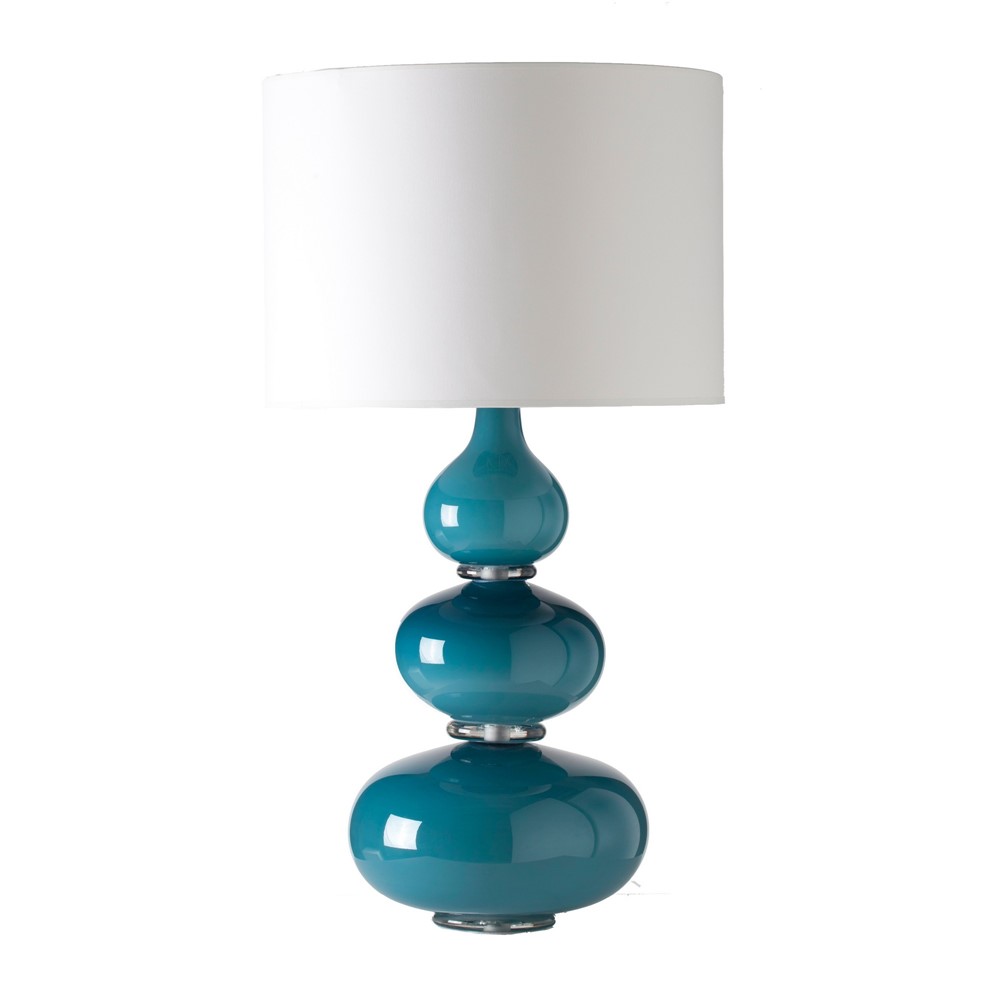 Aragoa Crystal Glass Lamp by William Yeoward in Turquoise Blue